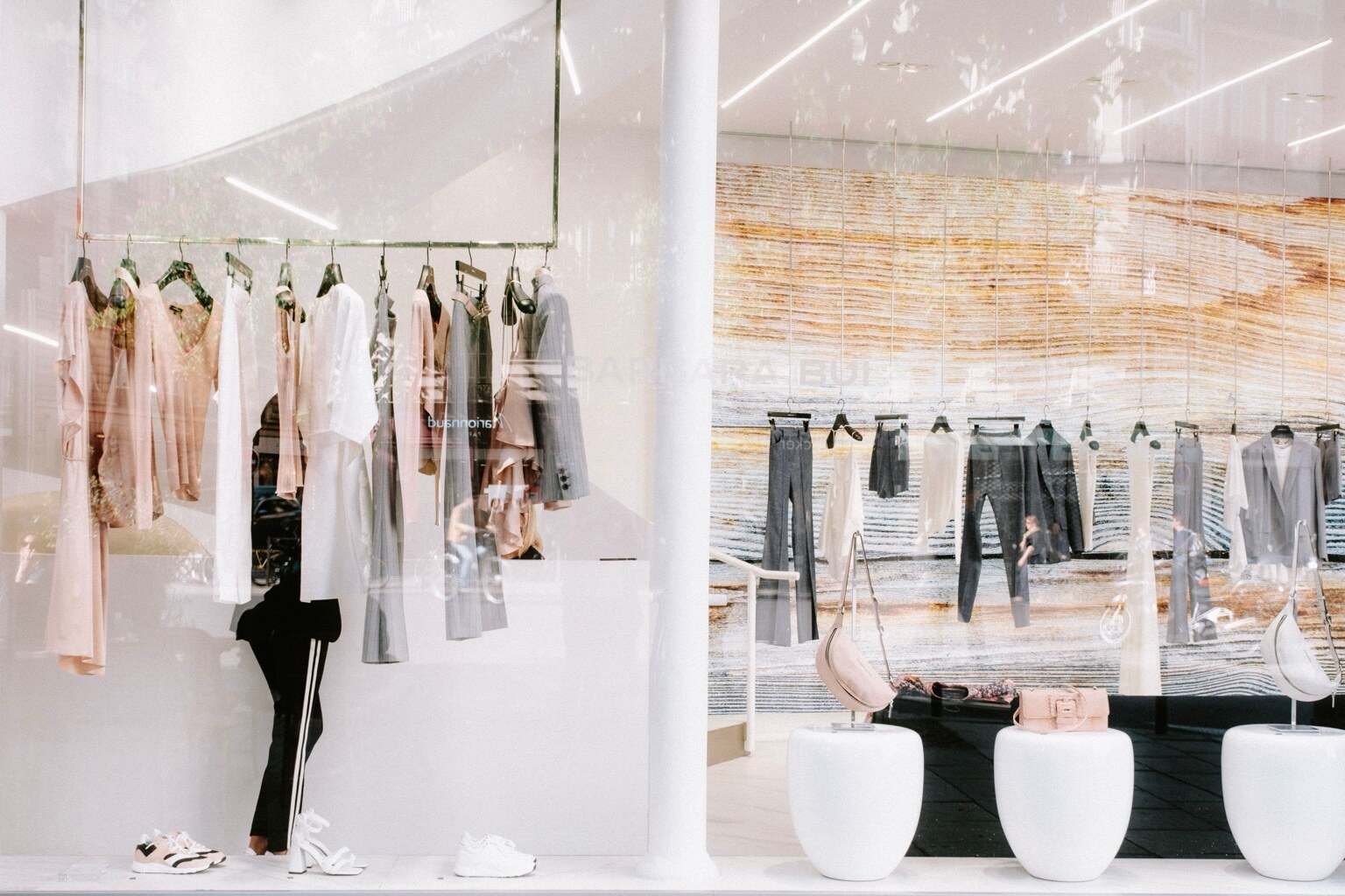 Contemporary Milan fashion boutique window